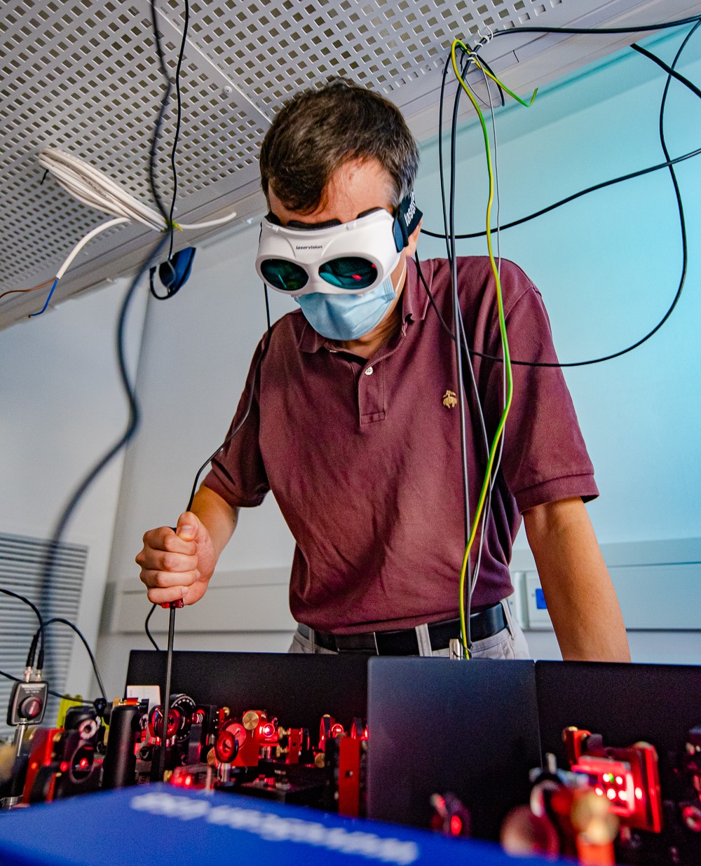 Michael works with the laser